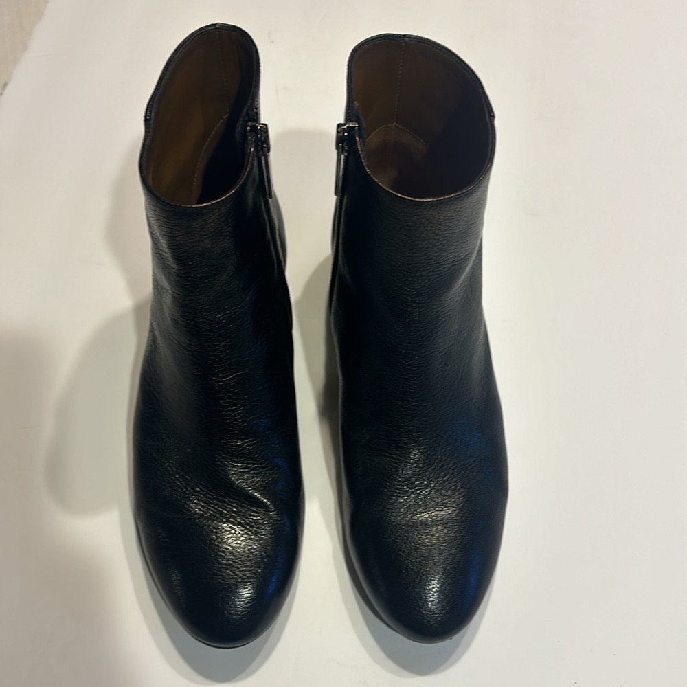 Aquatalia Ulysses made in Italy ankle black leather pebbled booties side zipper - Picture 2 of 15